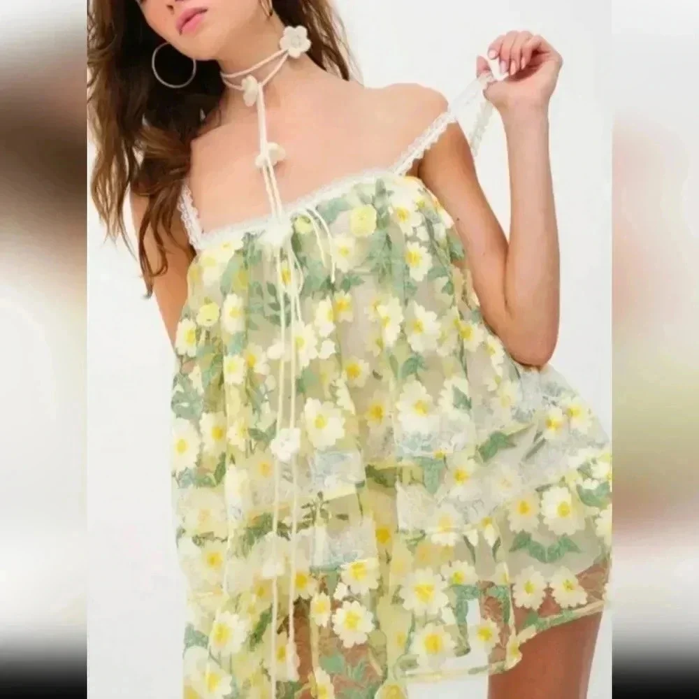 For Love and Lemons Rachel Babydoll Mini Dress